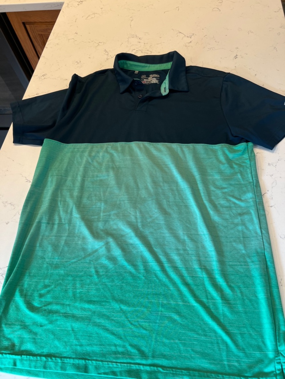 Under Armour Two-Tone Polo in Teal and Navy